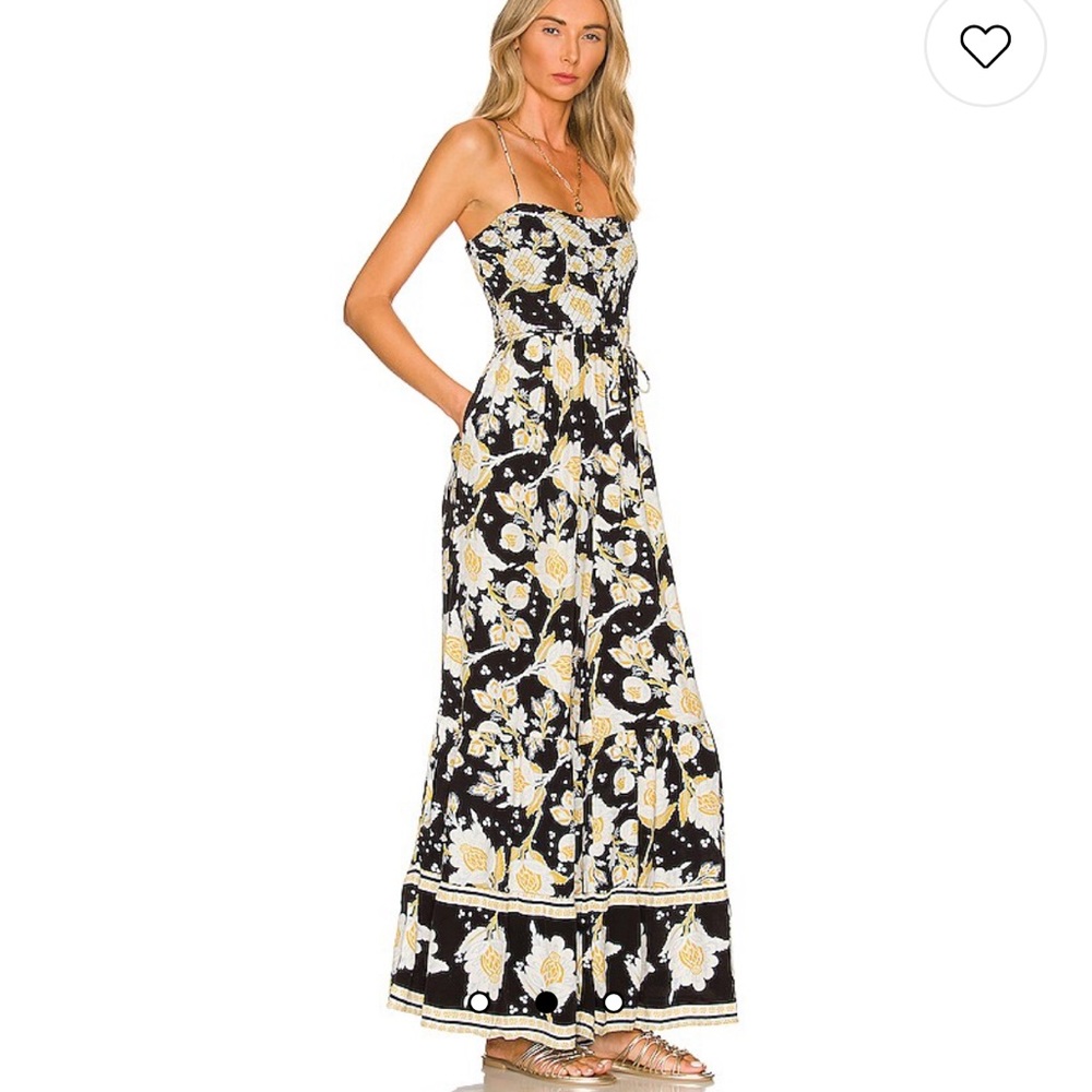 Little of Your Love Wideleg Flowy Jumpsuit in Moonless Combo Free People - Picture 6 of 14